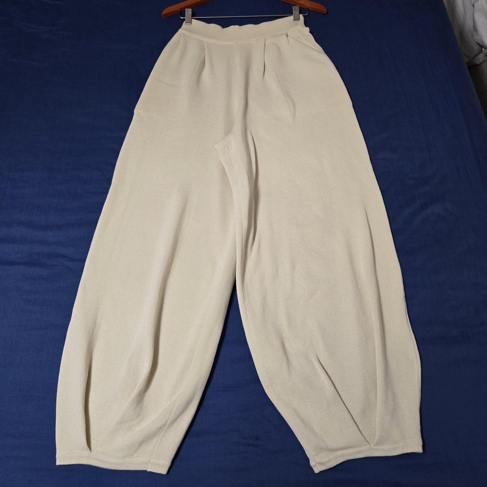 Aritzia Talulah Pants Womens Small White Knit Harem Crop Elastic Waist Relaxed